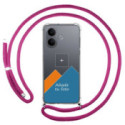 Personaliza tu Funda Colgante Transparente para Vivo V60 Lite 5G con Cordon Rosa Fucsia Dibujo Personalizada