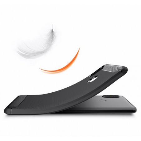 Funda Gel Tpu Tipo Carbon Negra para Xiaomi Mi Max 3