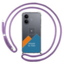 Personaliza tu Funda Colgante Transparente para Vivo V60 Lite 5G con Cordon Morado Dibujo Personalizada
