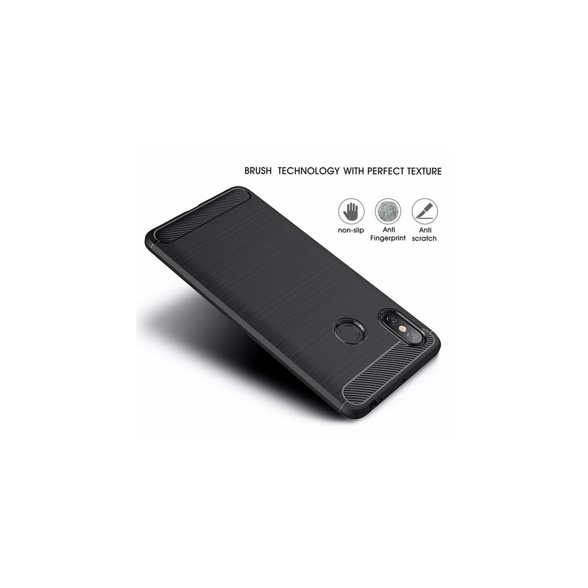 Funda Gel Tpu Tipo Carbon Negra para Xiaomi Mi Max 3