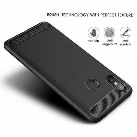 Funda Gel Tpu Tipo Carbon Negra para Xiaomi Mi Max 3