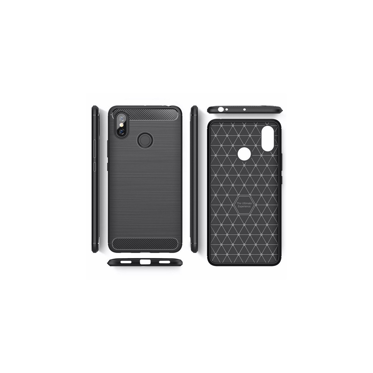 Funda Gel Tpu Tipo Carbon Negra para Xiaomi Mi Max 3