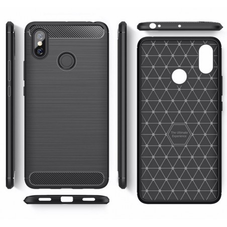 Funda Gel Tpu Tipo Carbon Negra para Xiaomi Mi Max 3