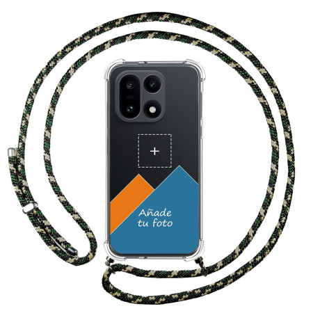 Personaliza tu Funda Colgante Transparente para Oneplus 15 5G con Cordon Verde / Dorado Dibujo Personalizada