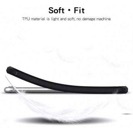 Funda Gel Tpu Tipo Carbon Negra para Xiaomi Mi 8 Lite