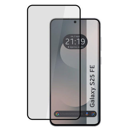 Protector Cristal Templado Completo 5D Full Glue Negro para Samsung Galaxy S25 FE 5G Vidrio