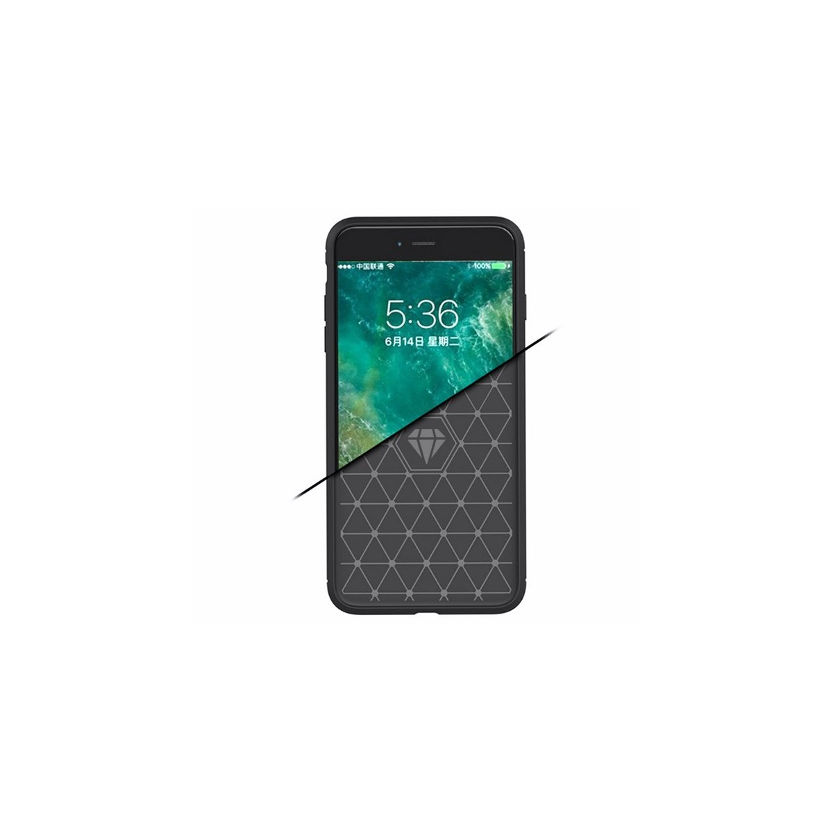 Funda Gel Tpu Tipo Carbon Negra para Xiaomi Mi 8 Lite