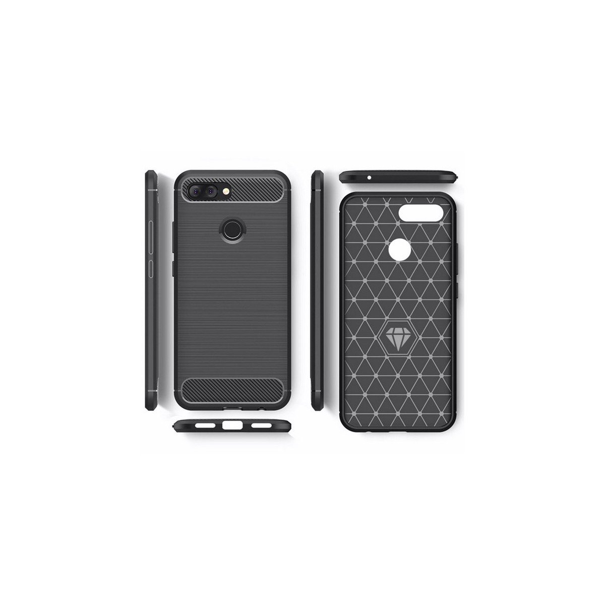 Funda Gel Tpu Tipo Carbon Negra para Xiaomi Mi 8 Lite