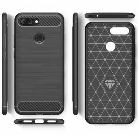 Funda Gel Tpu Tipo Carbon Negra para Xiaomi Mi 8 Lite