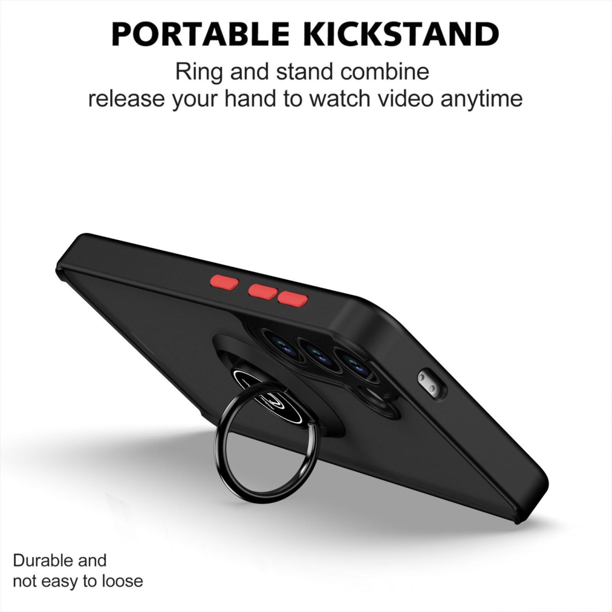 Funda Mate con Borde Negro y Anillo Giratorio...