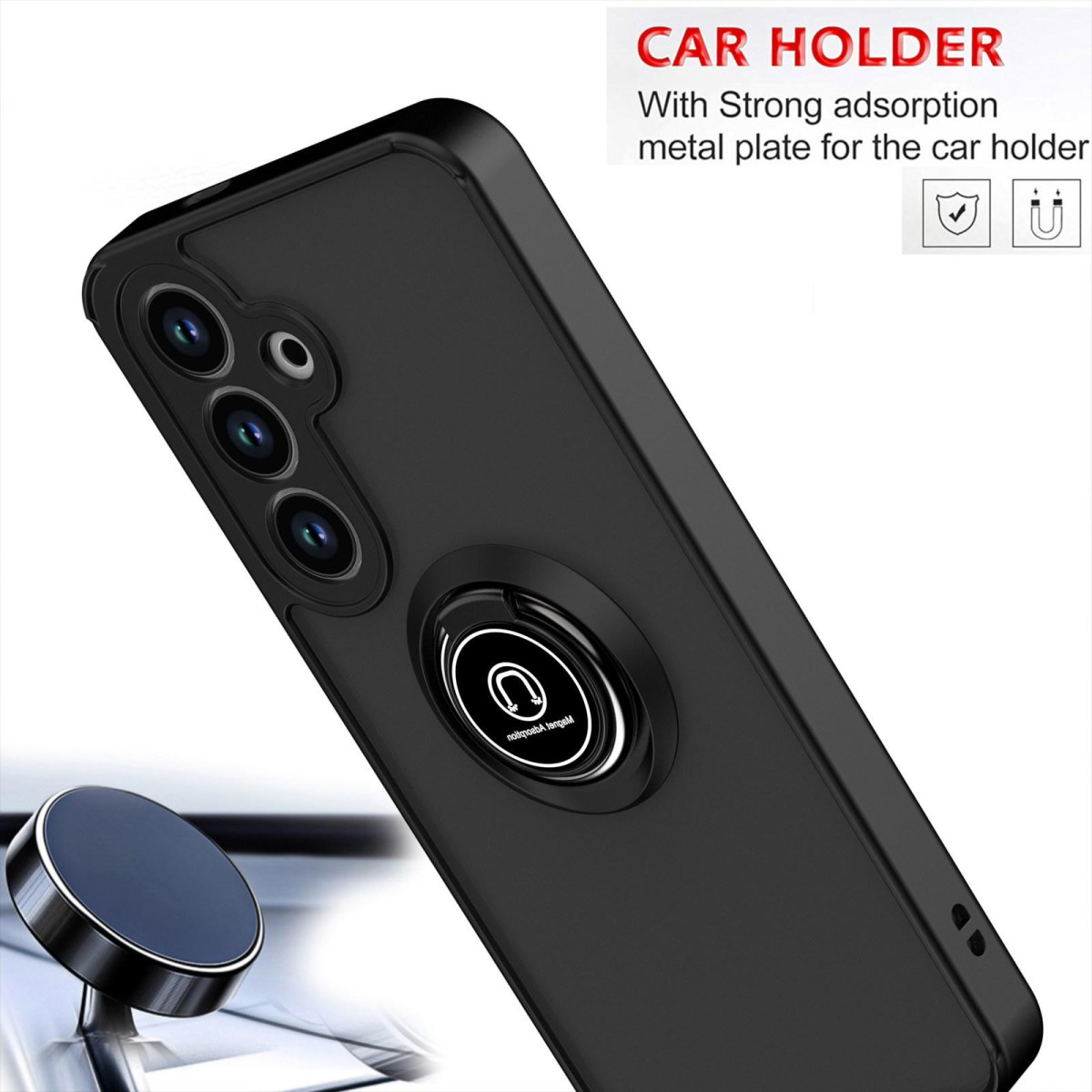 Funda Mate con Borde Negro y Anillo Giratorio...