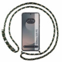 Funda Colgante Transparente para Samsung Galaxy S25 FE 5G con Cordon Verde / Dorado