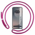 Funda Colgante Transparente para Samsung Galaxy S25 FE 5G con Cordon Rosa Fucsia