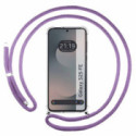 Funda Colgante Transparente para Samsung Galaxy S25 FE 5G con Cordon Morado
