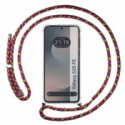 Funda Colgante Transparente para Samsung Galaxy S25 FE 5G con Cordon Rosa / Dorado