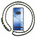 Funda Colgante Transparente para Vivo V60 Lite 5G con Cordon Verde / Dorado