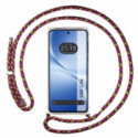 Funda Colgante Transparente para Vivo V60 Lite 5G con Cordon Rosa / Dorado