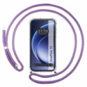 Funda Colgante Transparente para Oneplus 15 5G con Cordon Morado