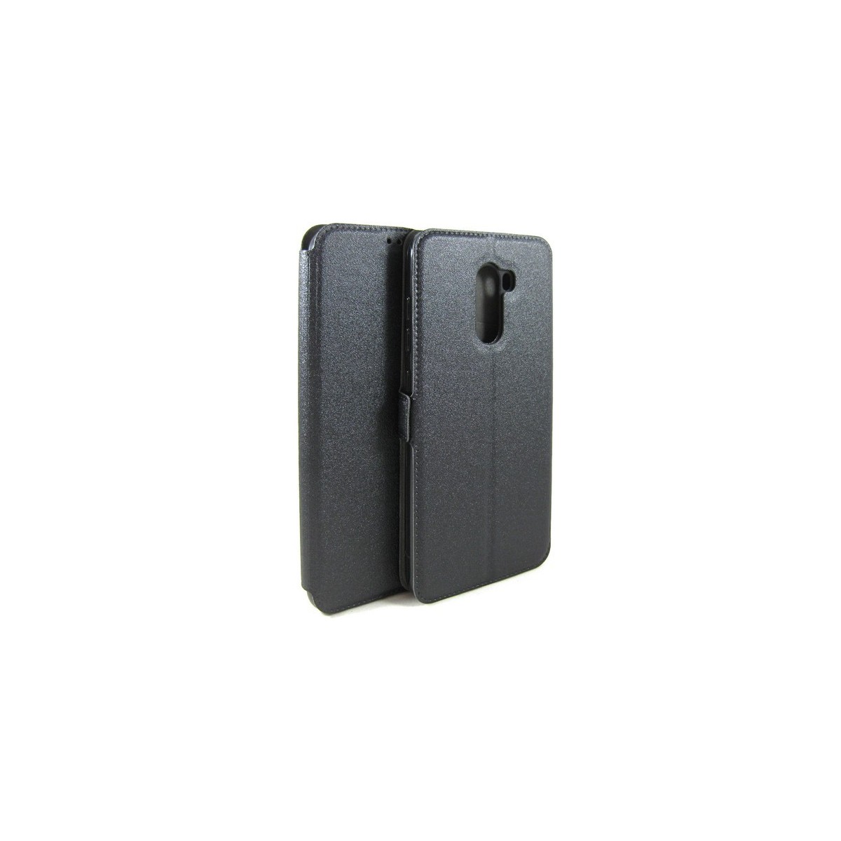 Funda Soporte Piel Negra para Xiaomi Pocophone F1 Flip Libro