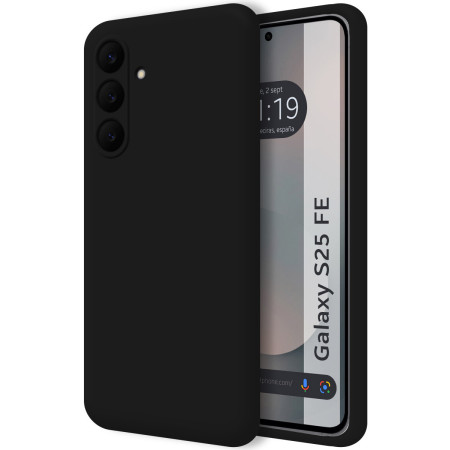 Funda Silicona Líquida Ultra Suave para Samsung Galaxy S25 FE 5G color Negra