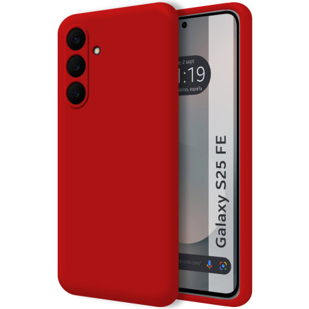 Funda Silicona Líquida Ultra Suave para Samsung Galaxy S25 FE 5G color Roja