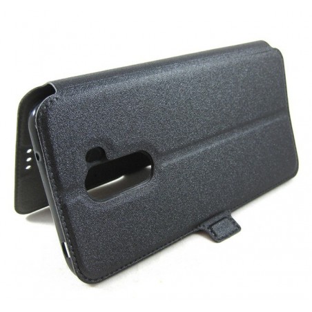 Funda Soporte Piel Negra para Xiaomi Pocophone F1 Flip Libro