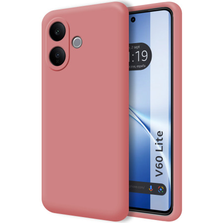 Funda Silicona Líquida Ultra Suave para Vivo V60 Lite 5G color Rosa