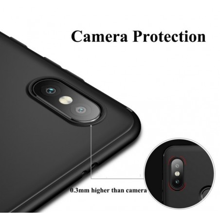 Funda Gel Tpu Tipo Mate Negra para Xiaomi Redmi Note 6 Pro
