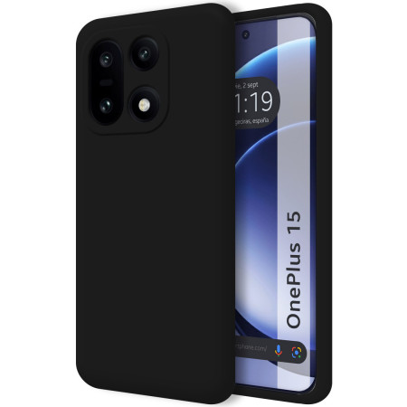 Funda Silicona Líquida Ultra Suave para Oneplus 15 5G color Negra