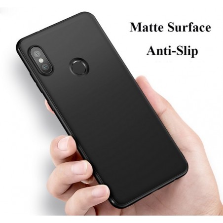 Funda Gel Tpu Tipo Mate Negra para Xiaomi Redmi Note 6 Pro