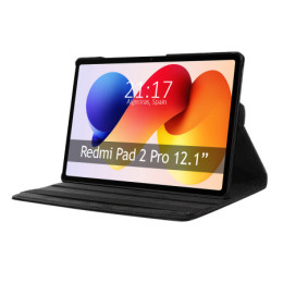 Funda Giratoria 360 para Xiaomi Redmi Pad 2 Pro color Negra