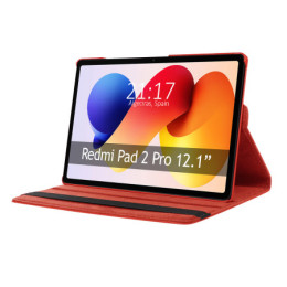 Funda Giratoria 360 para Xiaomi Redmi Pad 2 Pro color Roja