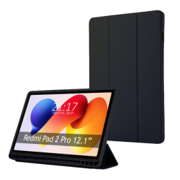 Funda con tapa Smart para Xiaomi Redmi Pad 2 Pro color Negra