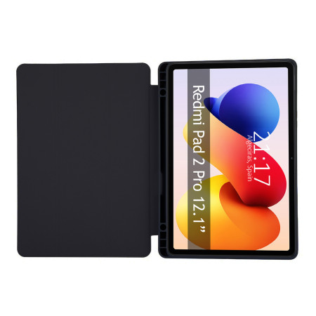 Funda con tapa Smart para Xiaomi Redmi Pad 2 Pro color Negra