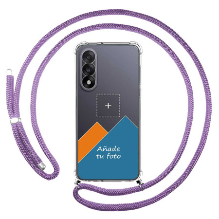 Personaliza tu Funda Colgante Transparente para Oneplus Nord 5 5G con Cordon Morado Dibujo Personalizada