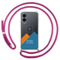 Personaliza tu Funda Colgante Transparente para Samsung Galaxy S25 Edge 5G con Cordon Rosa Fucsia Dibujo Personalizada