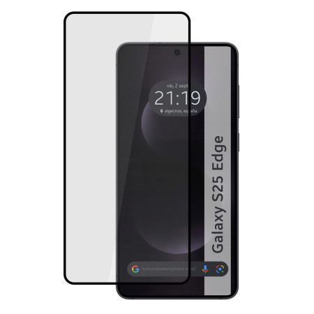 Protector Cristal Templado Completo 5D Full Glue Negro para Samsung Galaxy S25 Edge 5G Vidrio
