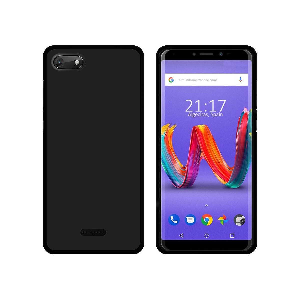 Funda Gel Tpu para Wiko Harry2 Color Negra