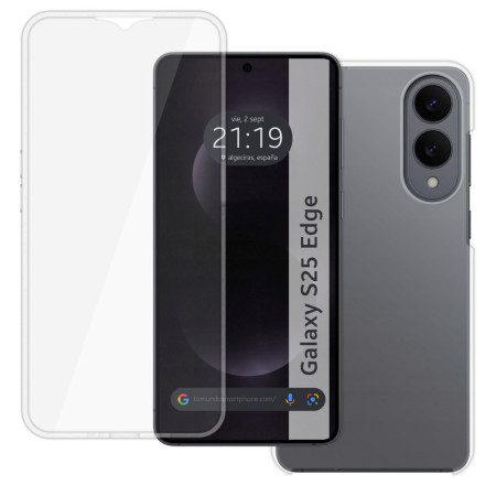 Funda Doble Transparente Pc + Tpu Full Body 360 para Samsung Galaxy S25 Edge 5G