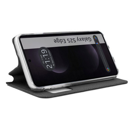 Funda Libro Soporte con Ventana para Samsung Galaxy S25 Edge 5G color Negra
