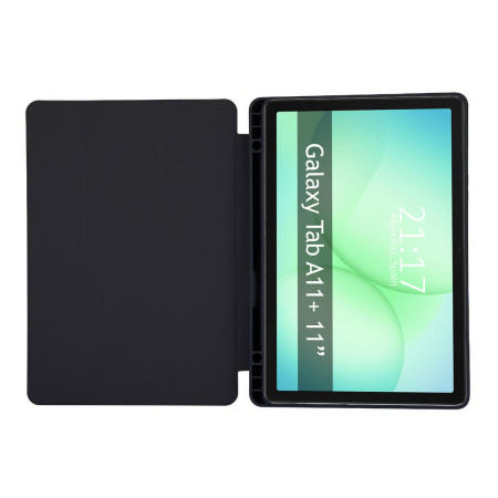 Funda con tapa Smart para Samsung Galaxy Tab A11+ Plus color Negra