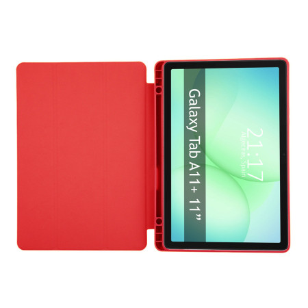Funda con tapa Smart para Samsung Galaxy Tab A11+ Plus color Roja