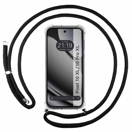 Funda Colgante Transparente para Google Pixel 10 Pro XL 5G con Cordon Negro