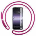 Funda Colgante Transparente para Oneplus Nord 5 5G con Cordon Rosa Fucsia