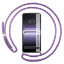Funda Colgante Transparente para Oneplus Nord 5 5G con Cordon Morado
