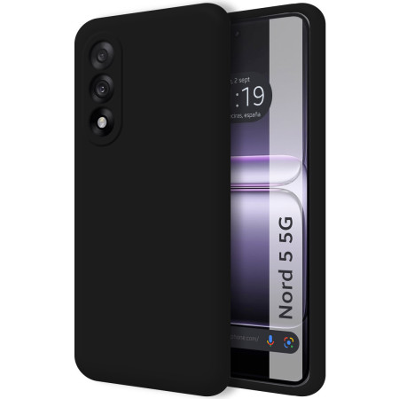 Funda Silicona Líquida Ultra Suave para Oneplus Nord 5 5G color Negra