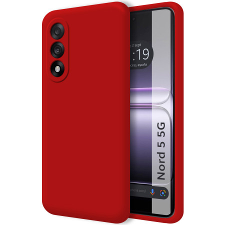 Funda Silicona Líquida Ultra Suave para Oneplus Nord 5 5G color Roja