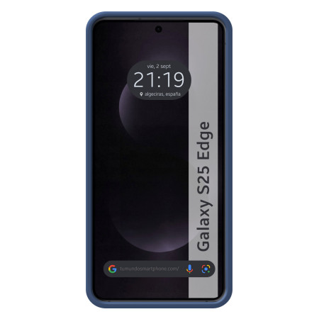 Funda Silicona Líquida Ultra Suave para Samsung Galaxy S25 Edge 5G color Azul