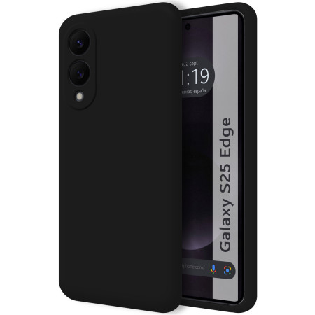 Funda Silicona Líquida Ultra Suave para Samsung Galaxy S25 Edge 5G color Negra