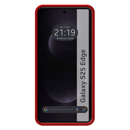 Funda Silicona Líquida Ultra Suave para Samsung Galaxy S25 Edge 5G color Roja